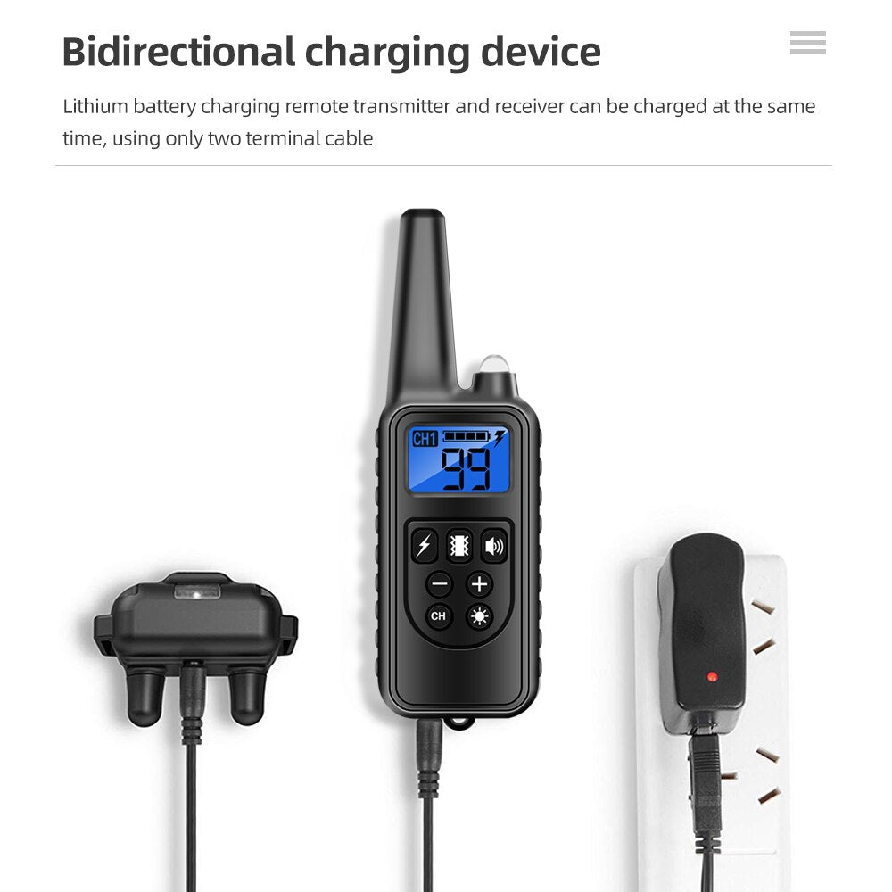 Rechargeable Electronic Dog Training Collar 800m Australiandogbrokers.com.au