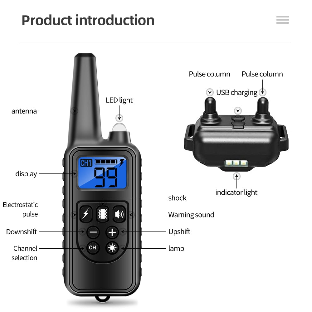 Rechargeable Electronic Dog Training Collar 800m Australiandogbrokers.com.au