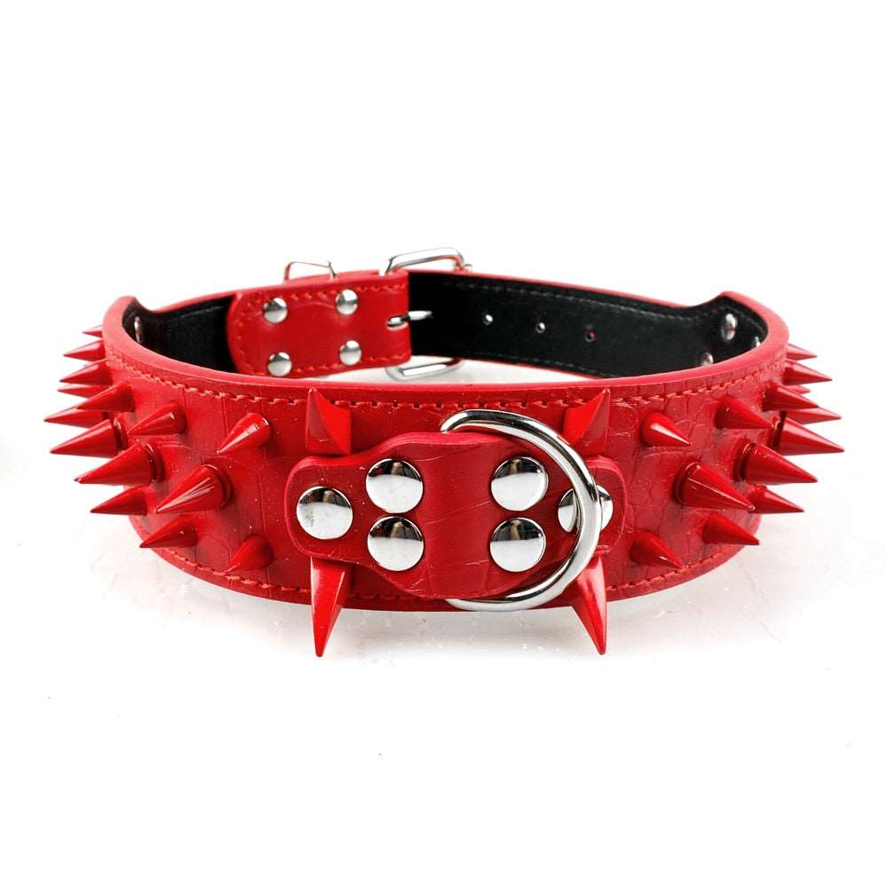 Spiked Leather Dog Collar Australiandogbrokers.com.au
