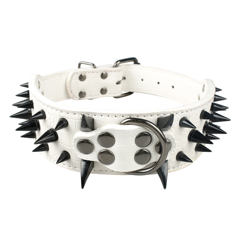 Spiked Leather Dog Collar Australiandogbrokers.com.au