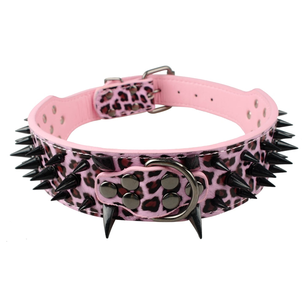 Spiked Leather Dog Collar Australiandogbrokers.com.au