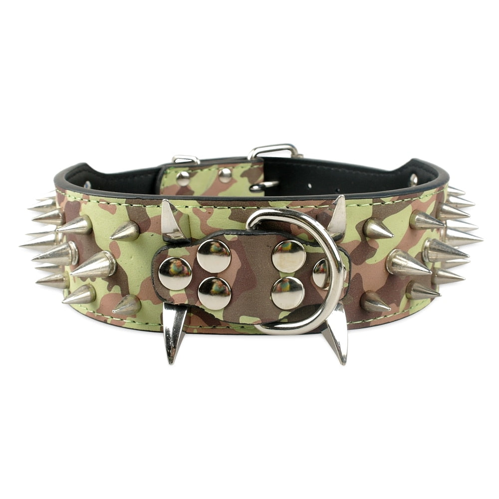 Spiked Leather Dog Collar Australiandogbrokers.com.au
