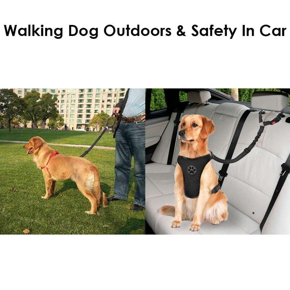 Benepaw Adjustable Reflective Dog Seat Belt Australiandogbrokers.com.au