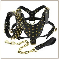3 inch Wide Spikes Studded Leather Pet Dog Collar for Large Breeds Pitbull Doberman M L XL Sizes