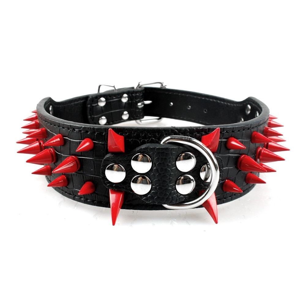Spiked Leather Dog Collar Australiandogbrokers.com.au