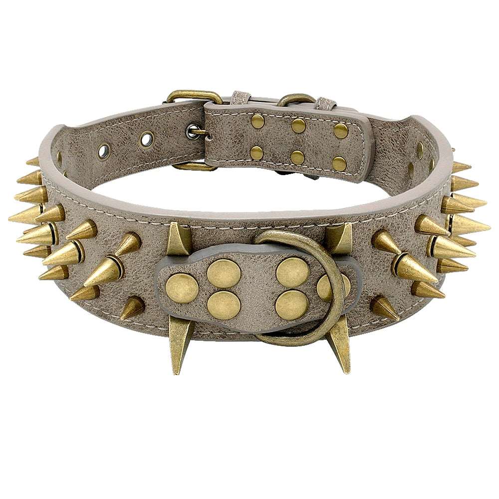 Spiked Leather Dog Collar Australiandogbrokers.com.au