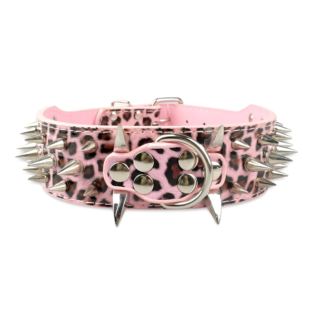 Spiked Leather Dog Collar Australiandogbrokers.com.au