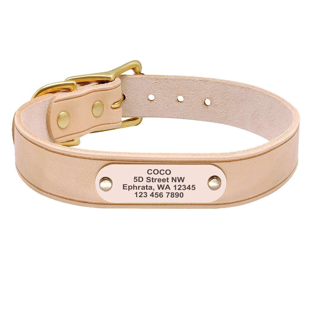 Personalized Dog Collar Velvet Leather Australiandogbrokers.com.au