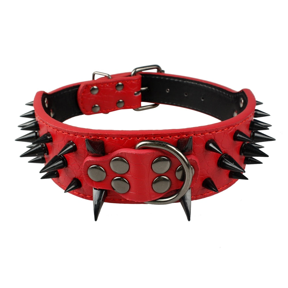 Spiked Leather Dog Collar Australiandogbrokers.com.au
