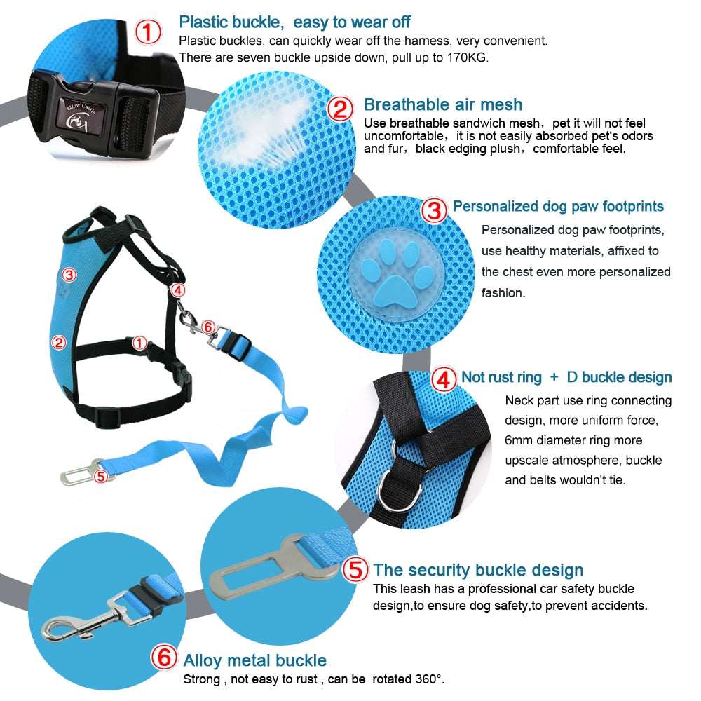 Car Seat Dog Harness and Leash Australiandogbrokers.com.au