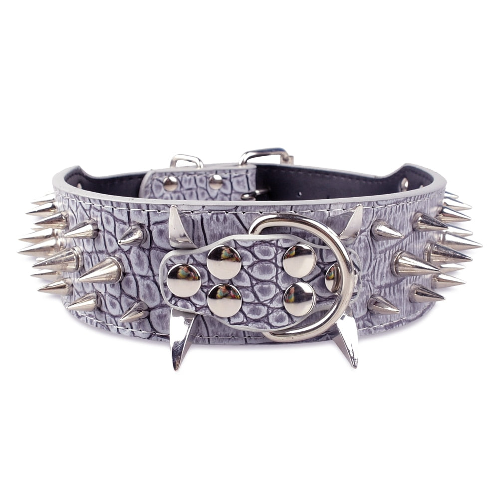 Spiked Leather Dog Collar Australiandogbrokers.com.au