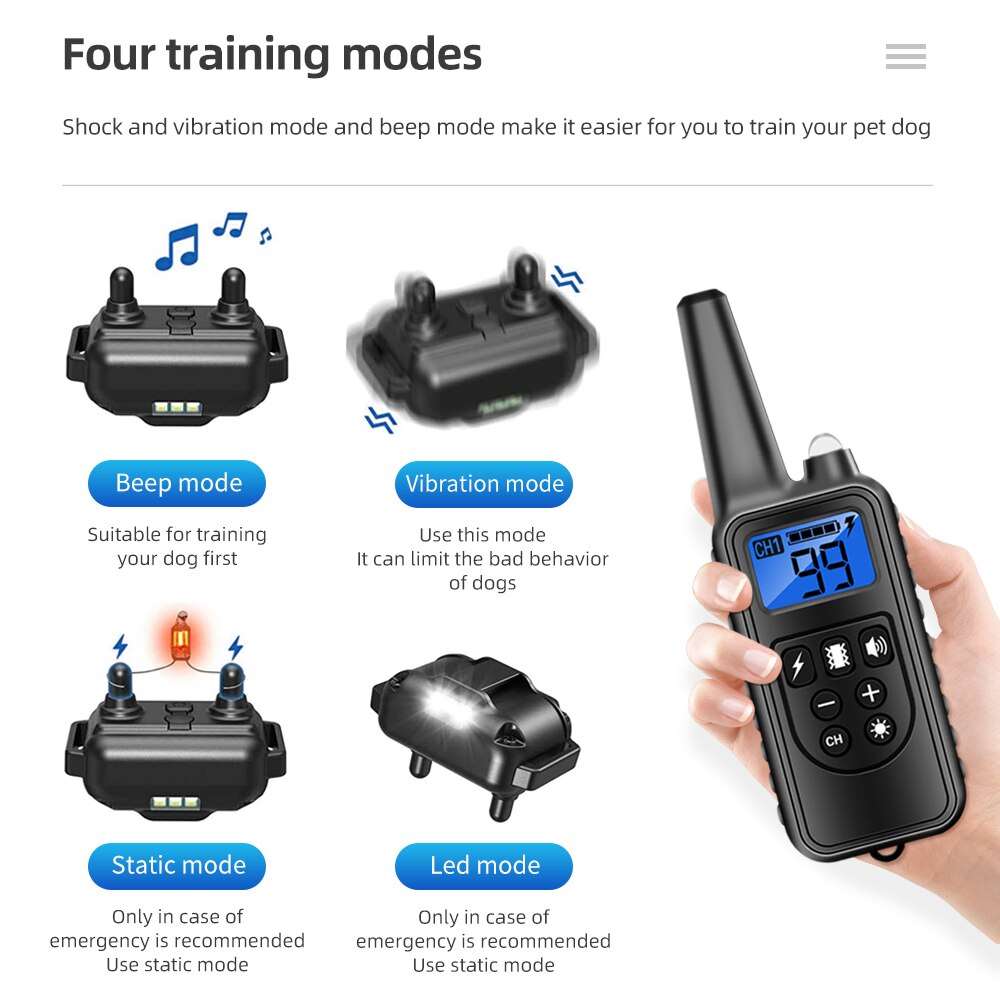 Rechargeable Electronic Dog Training Collar 800m Australiandogbrokers.com.au