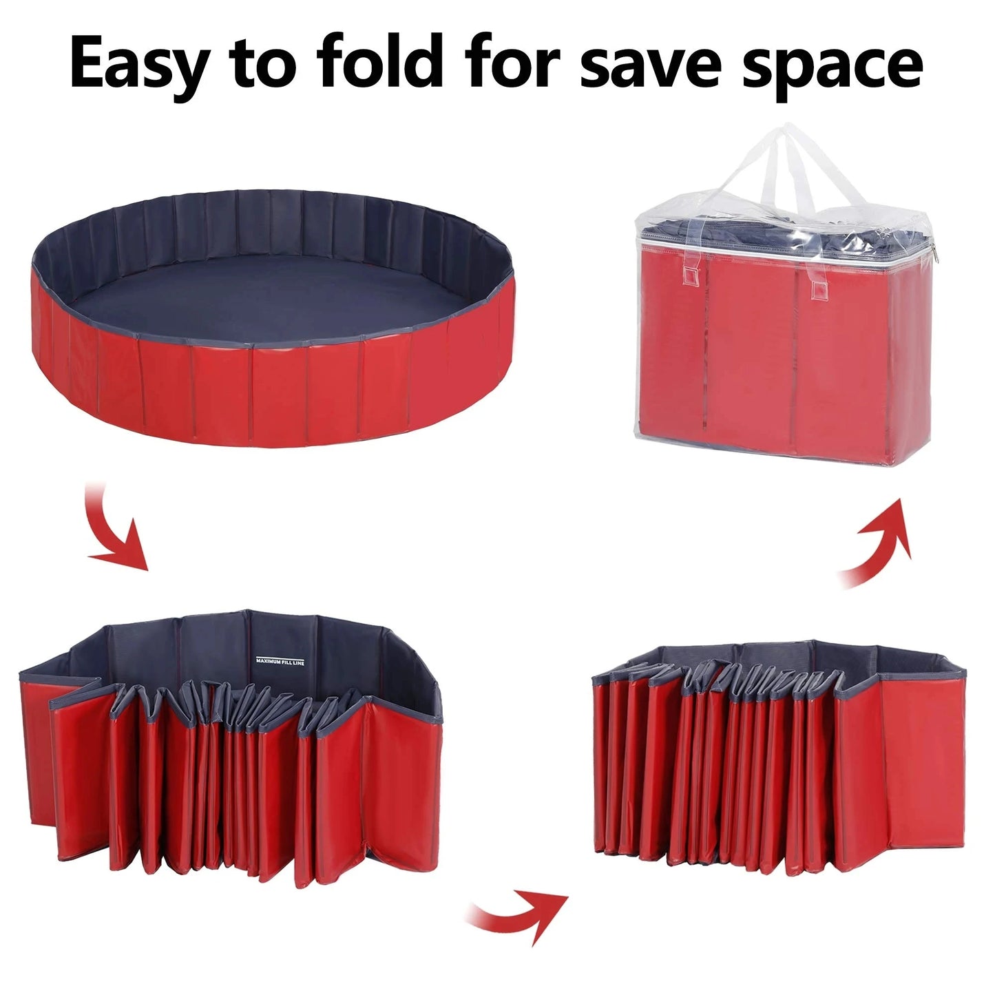 Dog Swimming Bath Pet Foldable Bathtub Large pool Collapsible Bathtub Pool Kids Cool pet Accessories Out Cooling
