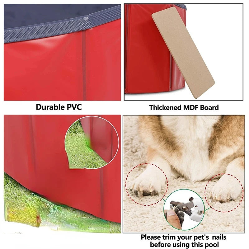 Dog Swimming Bath Pet Foldable Bathtub Large pool Collapsible Bathtub Pool Kids Cool pet Accessories Out Cooling