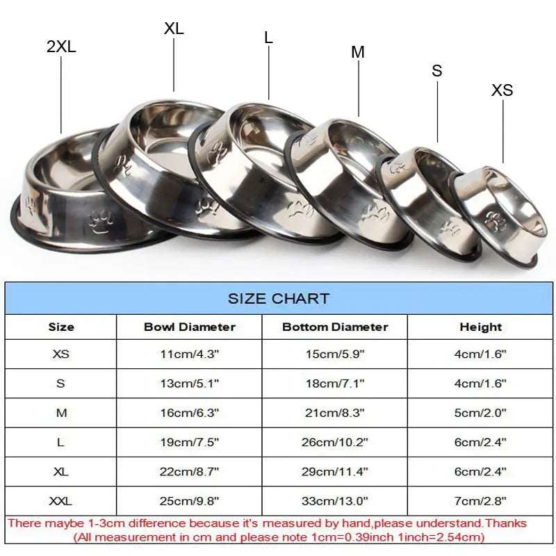 6 Size Stainless Steel Dog Bowl Australiandogbrokers.com.au