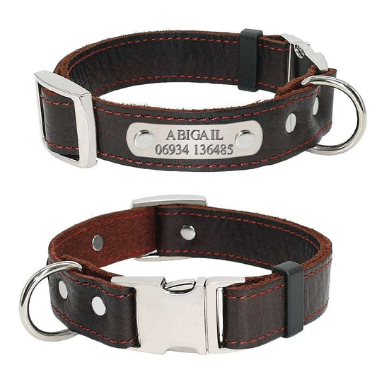 Customized Dog Collars Genuine Leather Australiandogbrokers.com.au