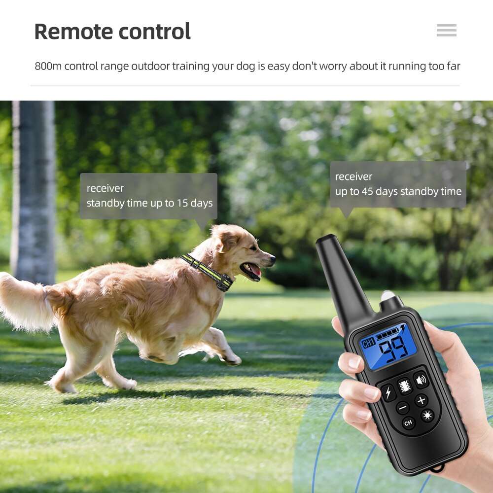 Rechargeable Electronic Dog Training Collar 800m Australiandogbrokers.com.au