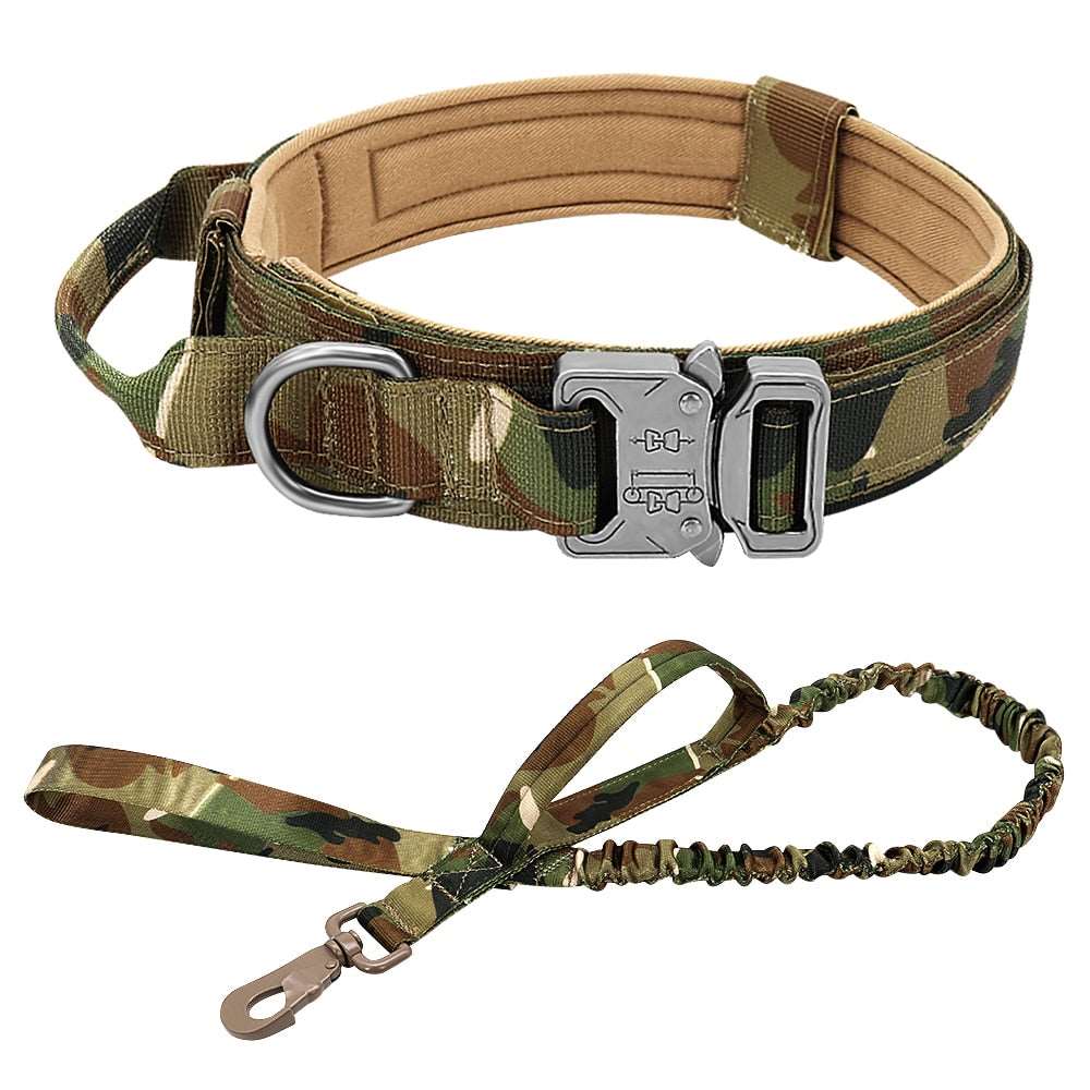 Military Tactical Dog Collar & Bungee Leash Set Australiandogbrokers.com.au