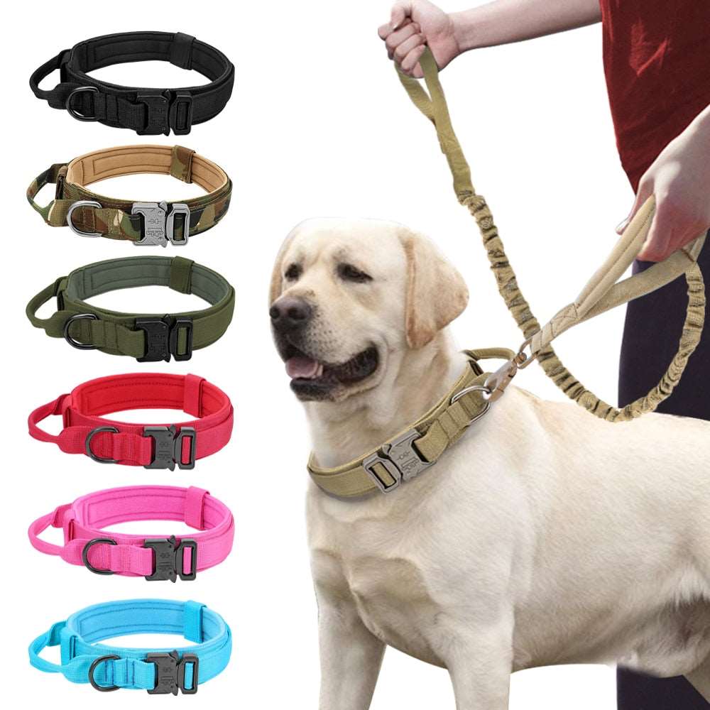 Military Tactical Dog Collar & Bungee Leash Set Australiandogbrokers.com.au