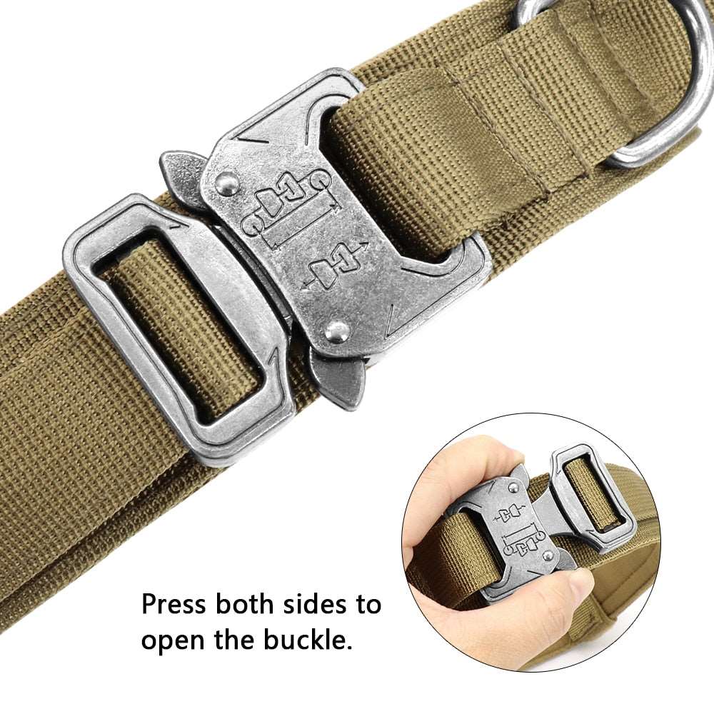 Military Tactical Dog Collar & Bungee Leash Set Australiandogbrokers.com.au