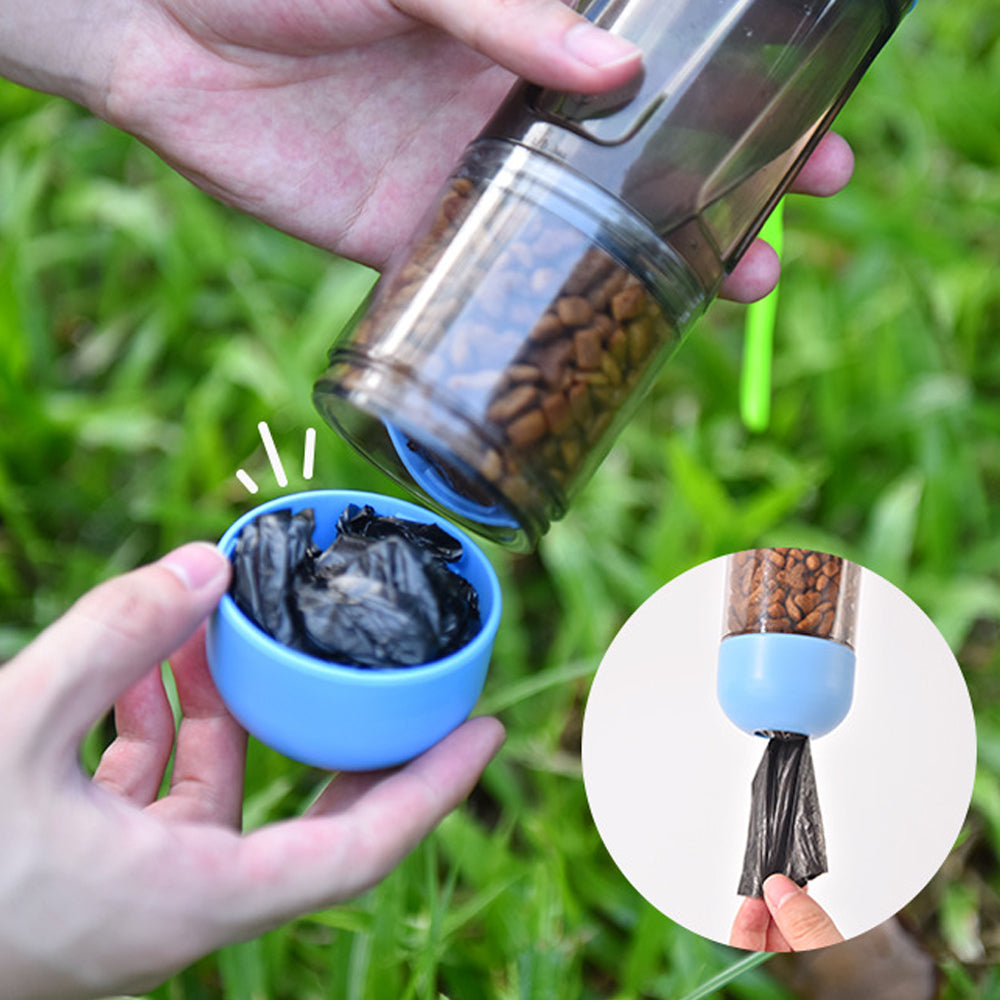 Portable Pet Water Treat Feeder with Poop Bag and Scooper_4