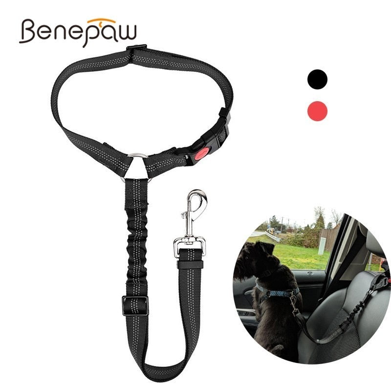 Benepaw Adjustable Reflective Dog Seat Belt Australiandogbrokers.com.au